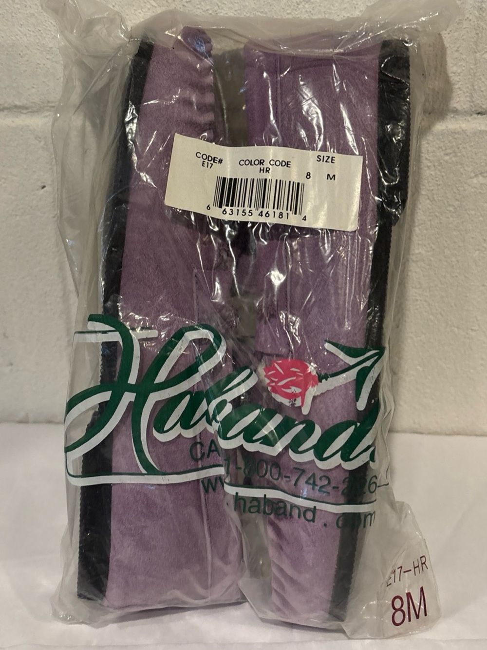 Haband women’s purple leather moccasin slippers size 8
